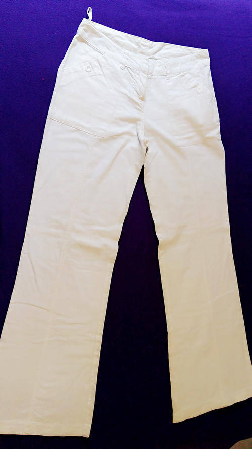 Neat and Smart Casual White Linen Pants - Size 8 / 32