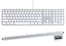 Apple A1243 Aluminum USB mb110ll/a wired keyboard w/Numeric Keypad