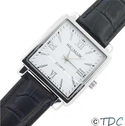 Genuine Hallmark Square Leather Watch