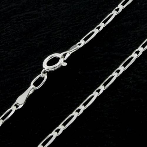 Solid 925 Sterling Silver 2.5mm 50cm Figaro Chain