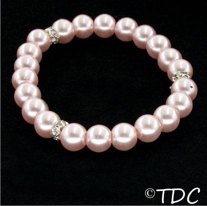 Classy "Pearl" Stretch Bracelet (Pink)