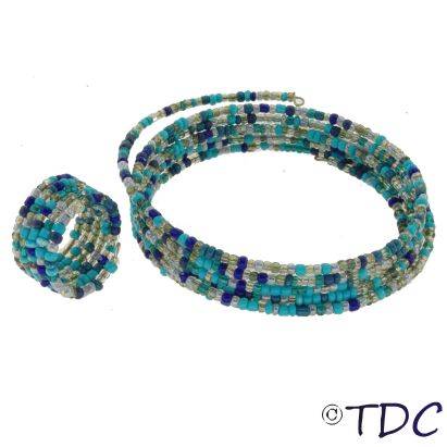 SALE!! Wrap Bracelet & Ring Set (Blue)