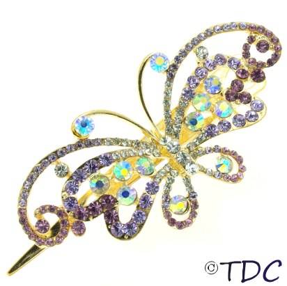 Crystal Butterfly Hairclip (Purple) **Shimmer & Sparkle**