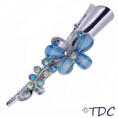 7.5cm Butterfly Hair Tong  (Blue)