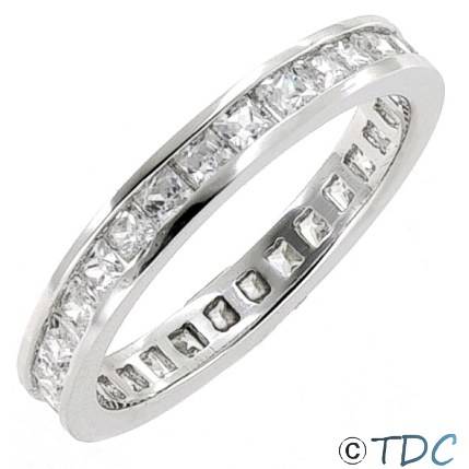 SOLID Sterling Silver Full Eternity Ring Size 7/ O