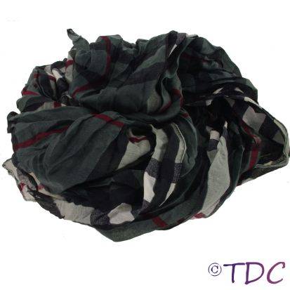 Checked Fashion Scarf/ Wrap (Grey)