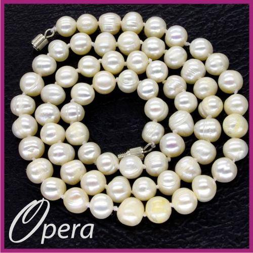 White Freshwater Pearl Necklace 50cm ** FREE MATCHING EARRINGS **