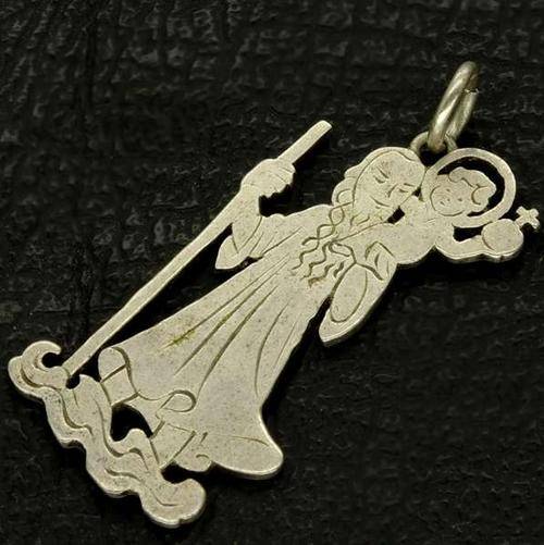 Vintage Sterling Silver Saint Christopher Pendant (Unusual) 5g