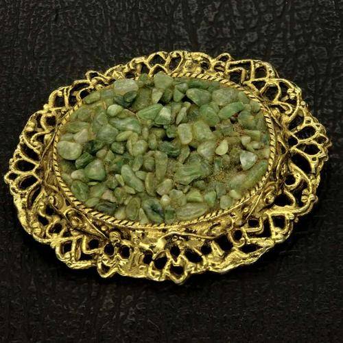 Attractive Green Stone Brooch