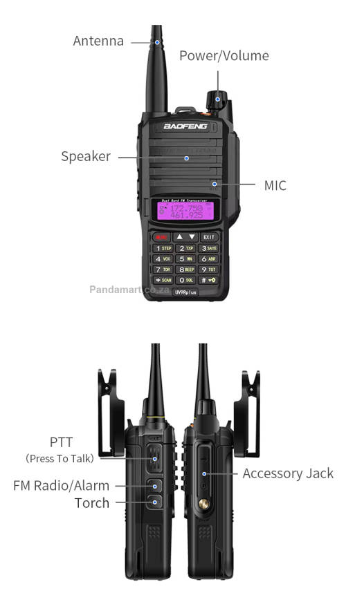 BAOFENG Two Way Radios Walkie Talkie UV-9R PLUS Waterproof Durable UHFVHF 5W 128 Chanels