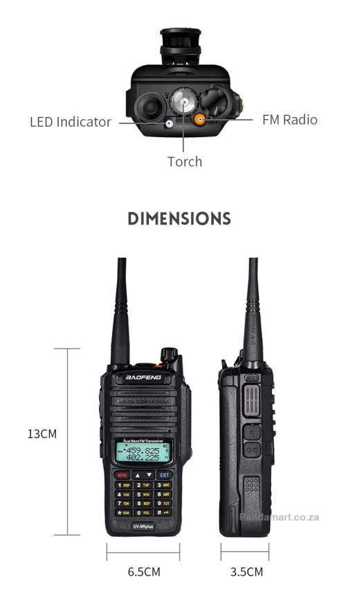 BAOFENG Two Way Radios Walkie Talkie UV-9R PLUS Waterproof Durable UHFVHF 5W 128 Chanels