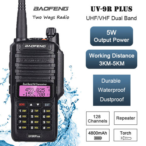 BAOFENG Two Way Radios Walkie Talkie UV-9R PLUS Waterproof Durable UHFVHF 5W 128 Chanels