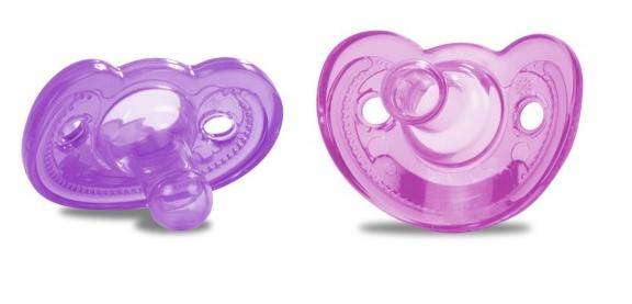 The First Years GumDrop Pacifier, 2-pack, PinkPurple, 0-3 Months+