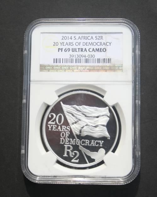 2014 SILVER R2 20 YEARS OF DEMOCRACY NGC GRADED PF 69UC ONLY 60 IN THIS GRADE