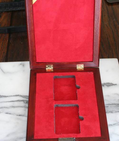 OAK COIN HOLDER FOR 2 SLABS SIZE 190X240MM BID PER BOX