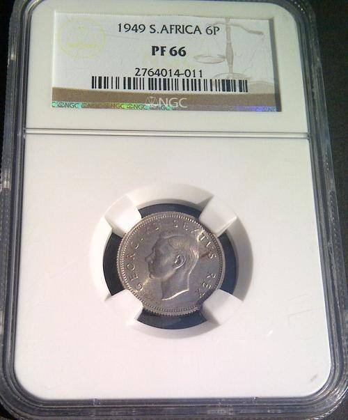 1949 6 PENCE NGC GRADED PF 66 ONLY 800 MINTED