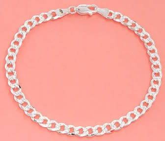 Elegant solid sterling silver bracelet Width 5mm length 925inch