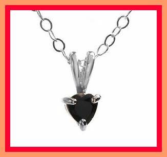Sterling silver necklace with black sapphire pendant