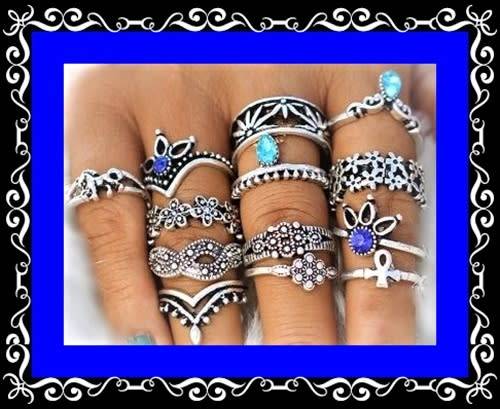 Fantastic deal - 13 knuckle rings in 1 set  Bohemian style