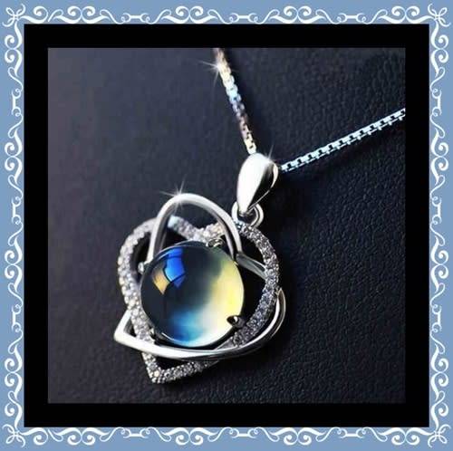 Charming chiltonite stone pendant and chain