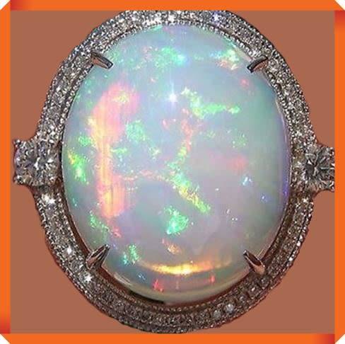 Sweet silver plated white simulated fire opal ring Size7