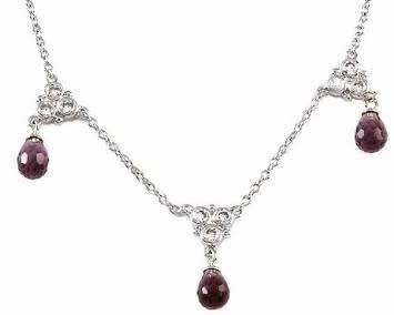Stylish necklace with 0.51ctw genuine cubic zirconium and crystals in sterling silver