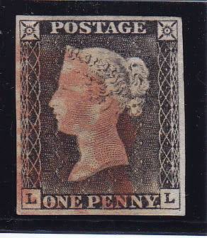 GREAT BRITAIN QUEEN VICTORIA 1840 PENNY BLACK SG3 PLATE 1a VFU  CV=R10000+