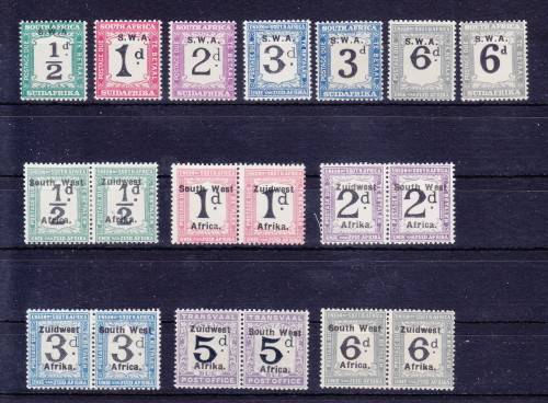 SWA POSTAGE DUES SACC 21-28 MM/UM AND 39-45 UM   CV R1050