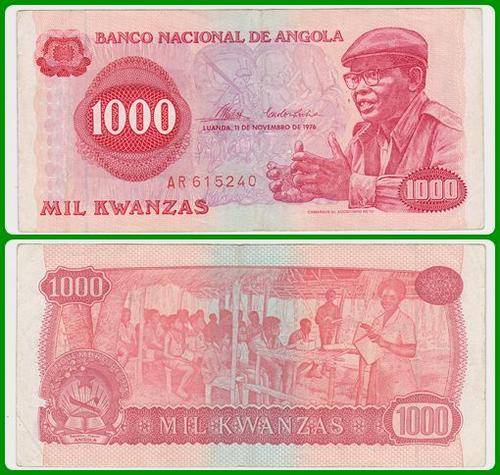 ANGOLA - 1976 - 1000 KWANZAS - PIC 113a - VF NOTE - (AR615..)