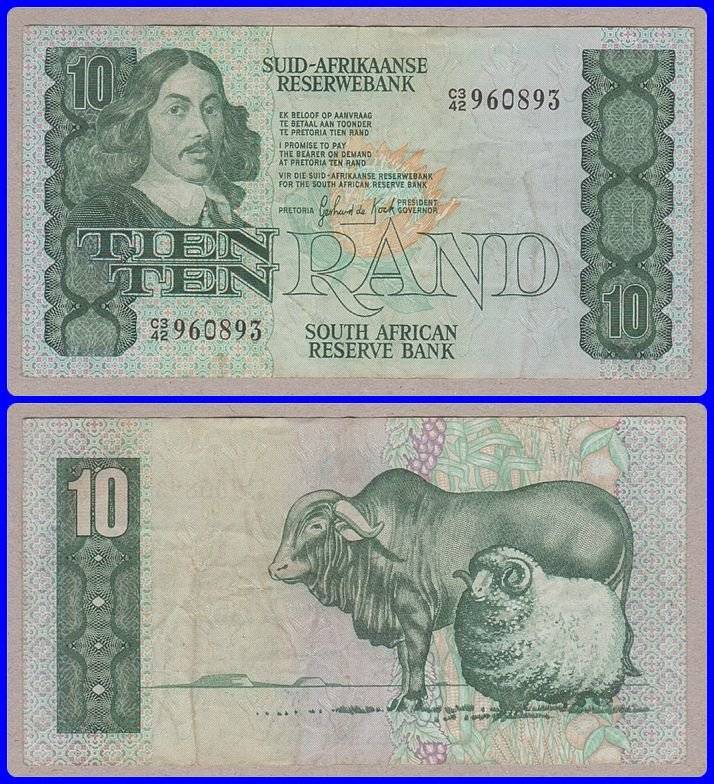 GPC DE KOCK - 1981 - 10 RAND - VF NOTE - SER# C3/42 960893