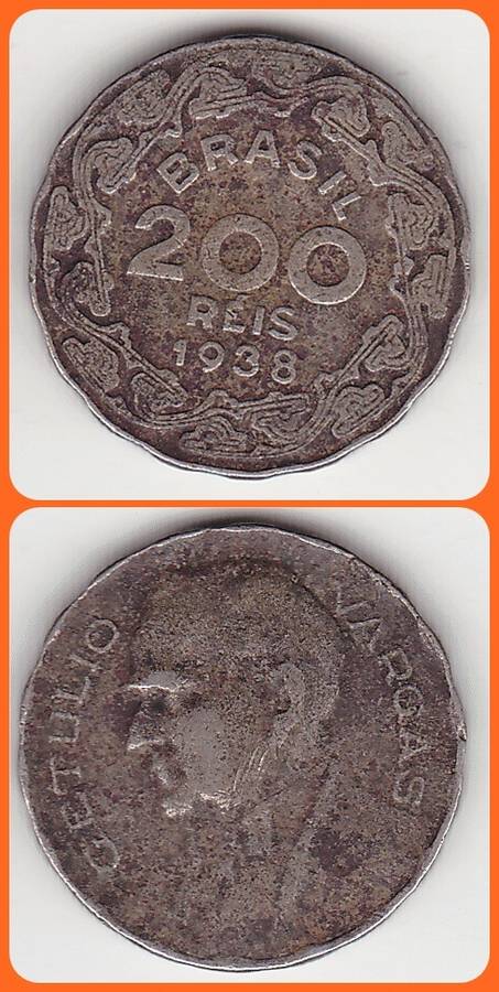 BRAZIL - 1938 - 200 REIS - F/VF COIN - (545)