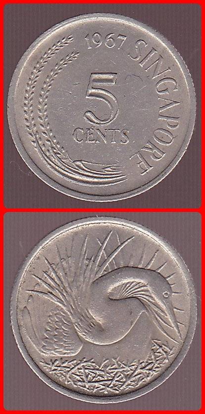 SINGAPORE - 1967 - 5 CENTS - KM# 2