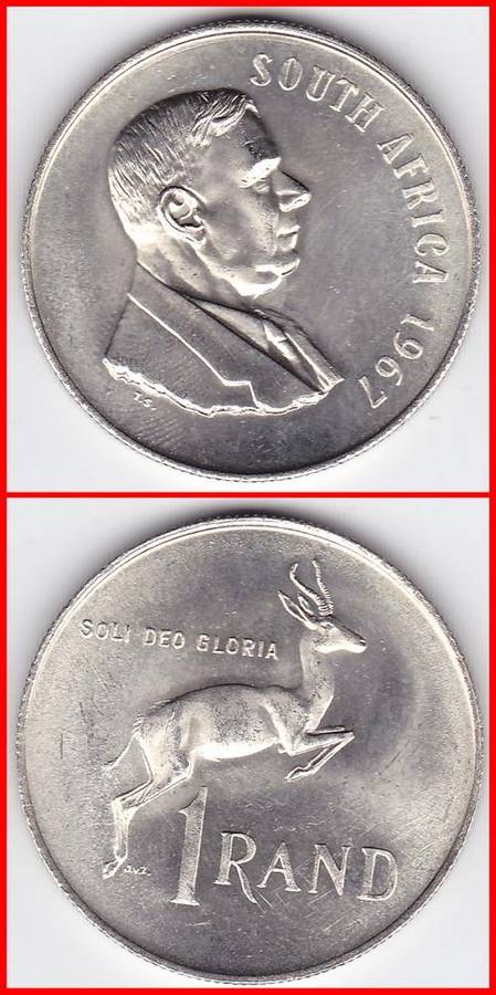 CRAZY R1 - SA - UNC - 1967 E - 1 RAND - SILVER