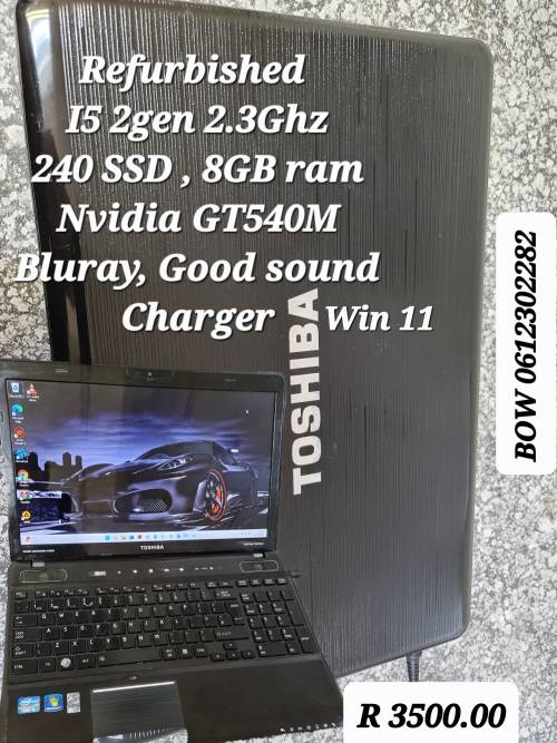 Toshiba Satellite P750, Nvidia GT540M,  Intel i5-2410M@2.3Ghz, 8Gb RAM, 240GB SSD, New Battery