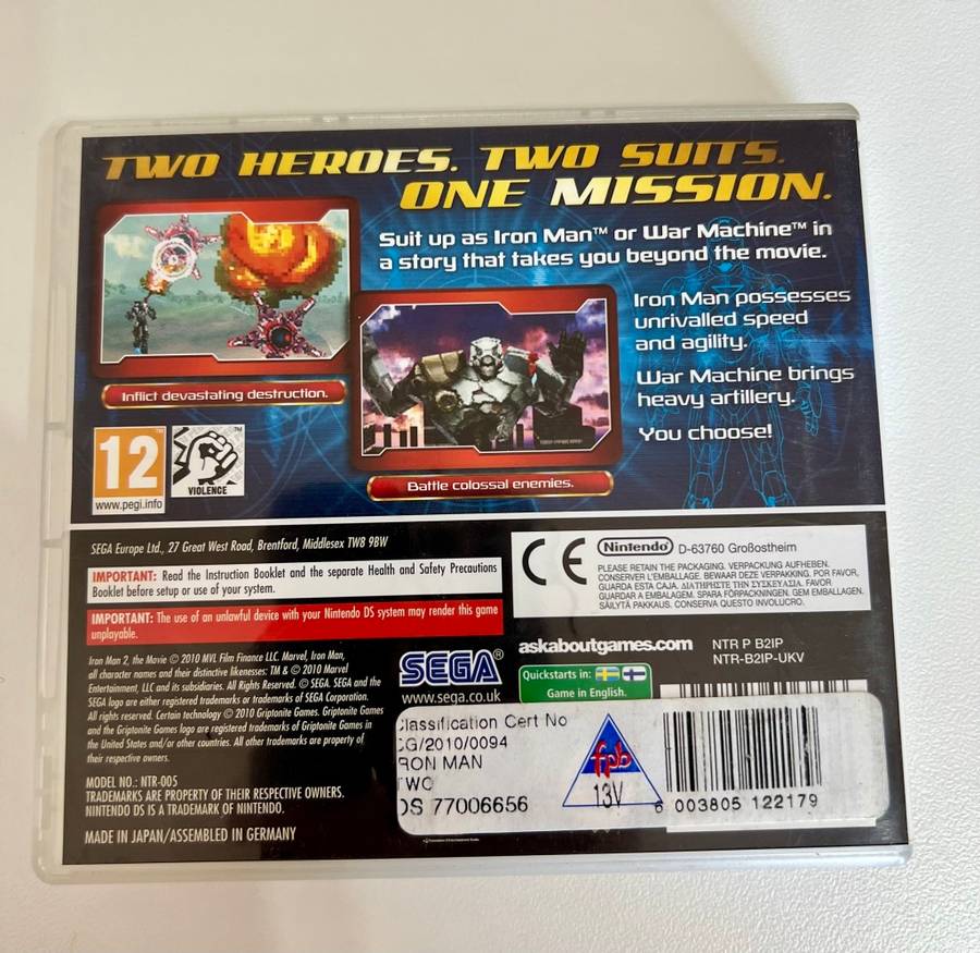 Iron Man 2 the video game for Nintendo DS