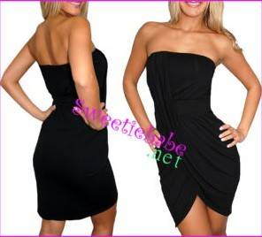 V17 Sexy Stretch Clubwear Cocktail Mini Dress Black S