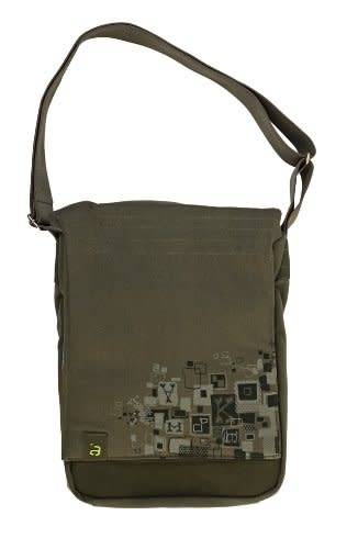 AVEC 15.4 Inch Canvas Messenger Laptop Bag and Case Vertical Version - Olive or Blue