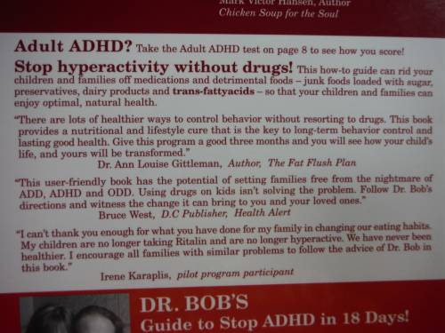 Pair of ADHD Books - Dr Bob's Guide to Stop ADHD in 18 Days and ADD : The 20-Hour Solution