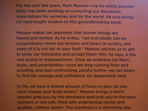 The Subtle Art of Not Giving a Fck - Mark Manson