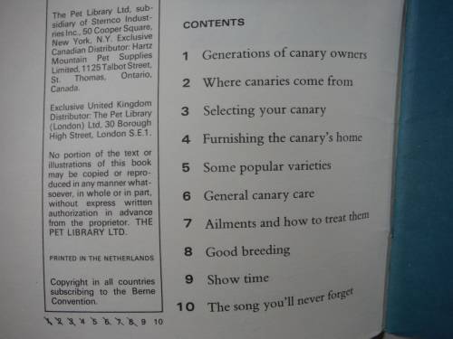 Enjoy Your Canary - Vintage Booklet