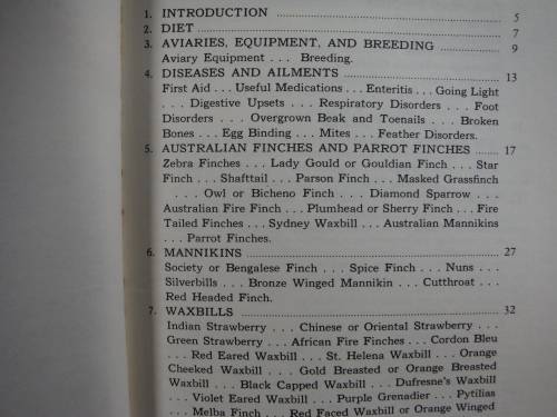 Introduction to Finches and Softbills - Hank Bates - Published 1968