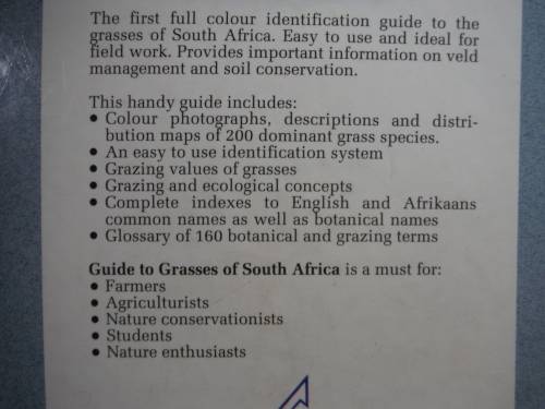 Guide to Grasses of South Africa - Hardcover - Frits van Oudtshoorn