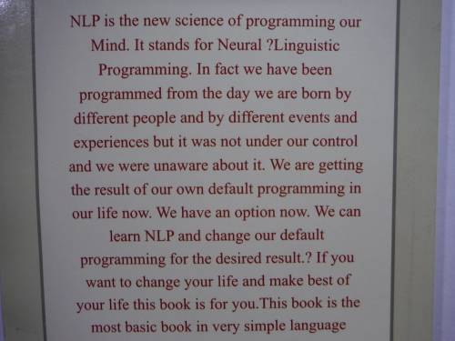 Neural Linguistic Programming - Dr Jeetendra Adhia M.D.