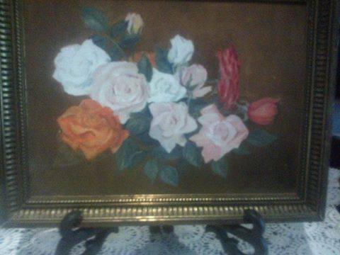 PAINTING OF ROSES  BY  L.NICHOLS