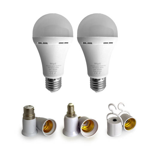 2 Pack Rechargeable Globe WARM WHITE 3-9 hours 1800mAh Battery 7W Bulb WARM WHITE on Battery