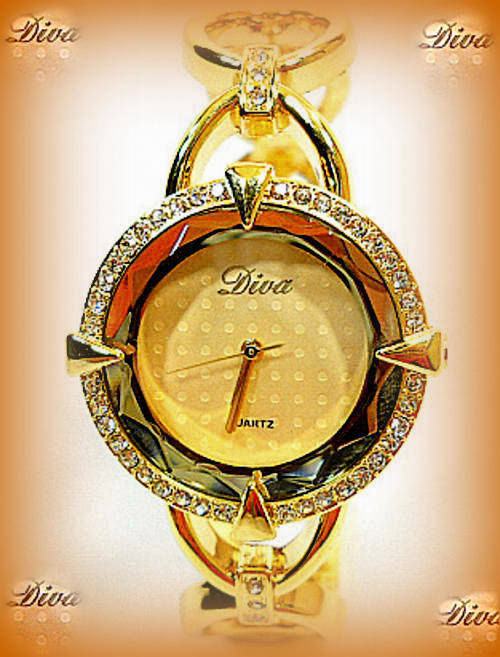 -EXQUISITE  LADIES  GOLD CLIP ON   WATCH-****CLEARANCE !!