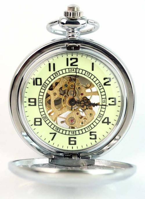 ***  CLASSIC ANTIQUE SILVER MECHANICAL POCKET WATCH
