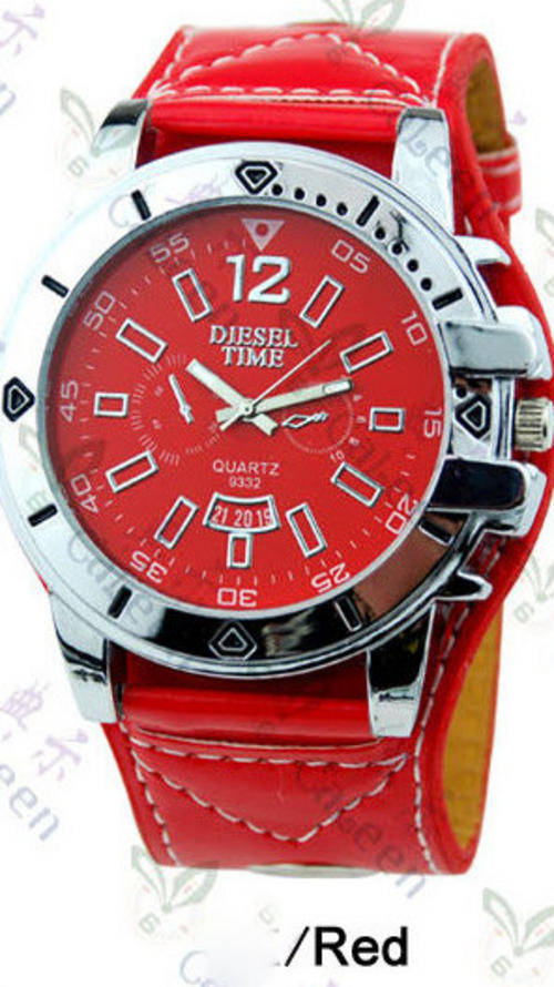 ****** HOT FASHION**Oversized Quartz Luminous Hands ~RED~Wrist Watch Senoras Relo