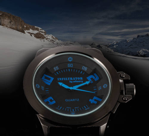 ***  New Royale Blue Infantry Style Outdoor Mens Sport Quartz Rubber Strap