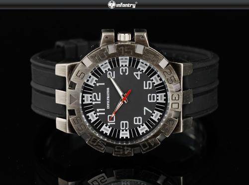 UK*** INFANTRY ** BIG DIAL**(48mm ) Military Sport Mens Wrist Watch Black Rubber Brand New